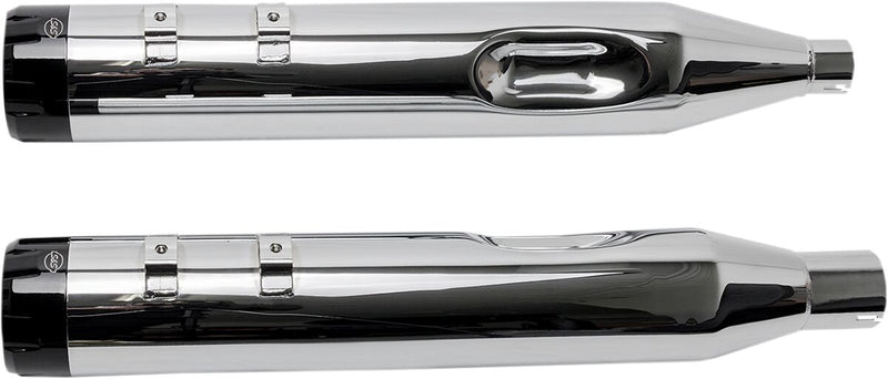 S&S Cycle Chrome 4-1/2 in. Mk45 Slip-on Mufflers w/Black Thruster End Caps for 2017-2026 Harley-Davidson Touring Models