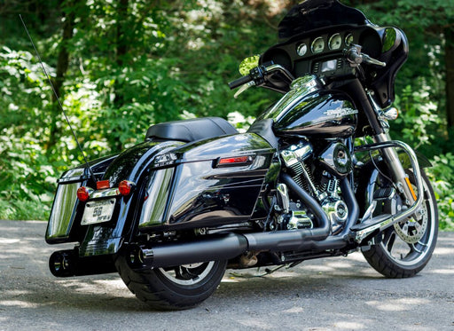 S&S Cycle Hi-Temp Black Ceramic 4-1/2 in. Mk45 Slip-On Mufflers w/Black Thruster End Caps for 2017-2026 Harley-Davidson Touring Models