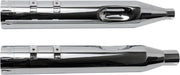 S&S Cycle Chrome 4-1/2 in. Mk45 Slip-On Mufflers w/Chrome Machined Tracer End Caps for 2017-2026 Harley-Davidson Touring Models #550-0669
