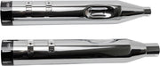 S&S Cycle Chrome 4-1/2 in. Mk45 Slip-On Mufflers w/Black Contrast Machined Tracer End Caps for 2017-2026 Harley-Davidson Touring Models