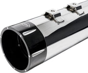 S&S Cycle Chrome 4-1/2 in. Mk45 Slip-On Mufflers w/Black Contrast Machined Tracer End Caps for 2017-2026 Harley-Davidson Touring Models