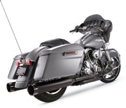 S&S Cycle Hi-Temp Black Ceramic 4-1/2 in. Mk45 Slip-On Mufflers w/Black Contrast Machined Tracer End Caps for 2017-2026 Harley-Davidson Touring Models #550-0670