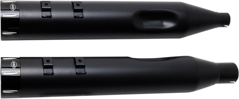 S&S Cycle Hi-Temp Black Ceramic 4-1/2 in. Mk45 Slip-On Mufflers w/Black Contrast Machined Tracer End Caps for 2017-2026 Harley-Davidson Touring Models #550-0670
