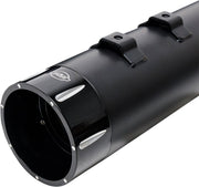 S&S Cycle Hi-Temp Black Ceramic 4-1/2 in. Mk45 Slip-On Mufflers w/Black Contrast Machined Tracer End Caps for 2017-2026 Harley-Davidson Touring Models