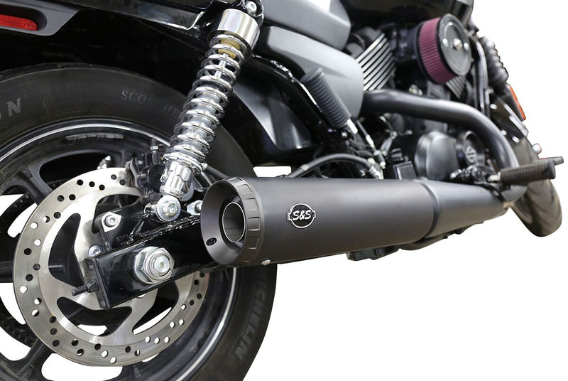 S&S Cycle Black Ceramic Grand National 4" Slip-On Muffler for 2017-2020 Harley-Davidson Street Rod XG and 2015-2020 Harley-Davidson Street XG Motorcycles