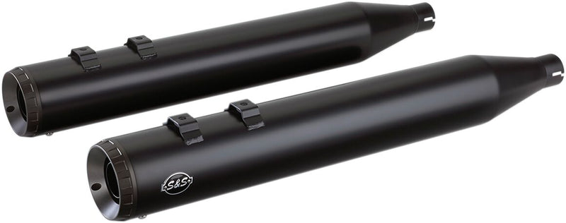 S&S Cycle Black Ceramic Grand National 4" Slip-On Muffler for 1995-2016 Harley-Davidson Touring and 2009-2025 Harley-Davidson Trike #550-0690
