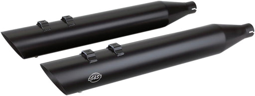 S&S Cycle Black 4 in. Touring Slip-On Mufflers for 2009-2016 Harley-Davidson Touring Models