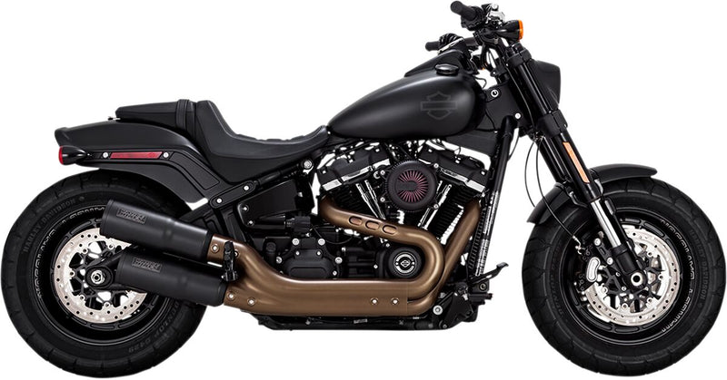 Vance & Hines Hi-Output Slip-Ons NON-PCX In Black for Harley-Davidson 2018-2024 Softail Fat Bob Motorcycles