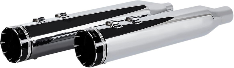 Khrome Werks Chrome 4.50 HP-Plus Slip On Mufflers w/Black Tracer Tips for 2017-2026 Harley-Davidson Touring Motorcycles