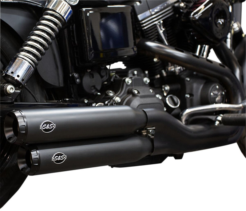 S&S Cycle Black Grand National Slip-On Mufflers for 2008-2017 Harley-Davidson Dyna
