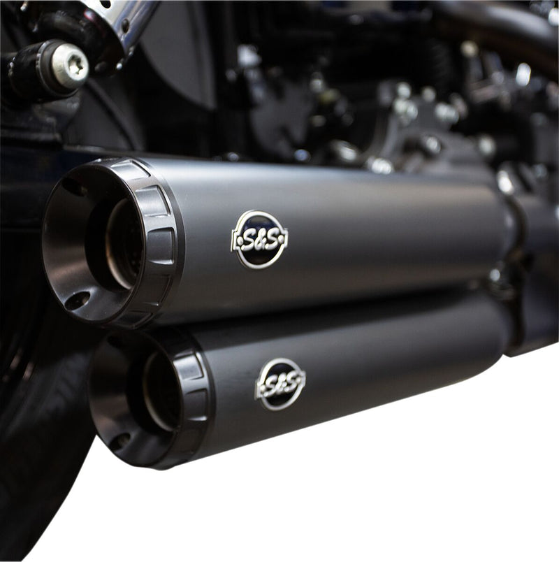 S&S Cycle Black Grand National Slip-On Mufflers for 2008-2017 Harley-Davidson Dyna