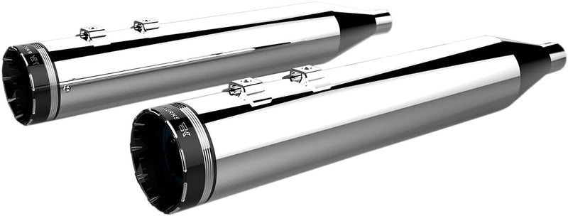 Khrome Werks Chrome 4.50 in. HP-Plus Slip-On Mufflers w/Black Tracer End Caps for 1996-2016 Harley-Davidson Touring and 2015-2019 Harley-Davidson Trike Motorcycles
