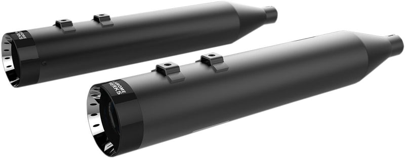 Khrome Werks Black 4.50 in. HP-Plus Slip-On Mufflers w/Black Turbine End Caps for 2015-2019 Harley-Davidson Trike and 1996-2016 Harley-Davidson Touring Motorcycles