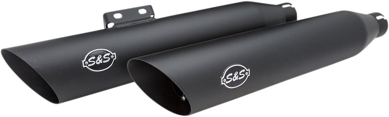 S&S Cycle Black Ceramic Slash-Cut Mufflers for 2018-2024 Harley-Davidson Softail