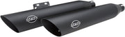 S&S Cycle Black Ceramic Slash-Cut Mufflers for 2018-2024 Harley-Davidson Softail Guardian Black #550-0735