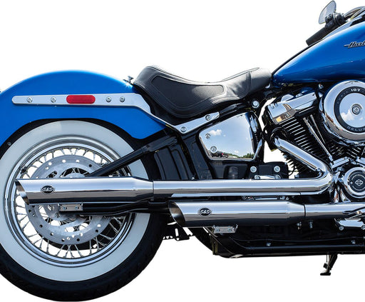 S&S Cycle Chrome Slash-Cut Mufflers for 2018-2024 Harley-Davidson Softail