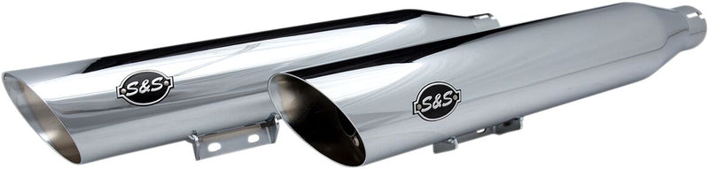 S&S Cycle Chrome Slash-Cut Mufflers for 2018-2024 Harley-Davidson Softail