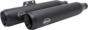 S&S Cycle Black Ceramic Grand National Slip-On Mufflers for 2018-2022 Harley-Davidson Softail