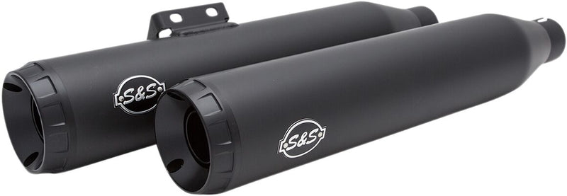S&S Cycle Black Ceramic Grand National Slip-On Mufflers for 2018-2022 Harley-Davidson Softail