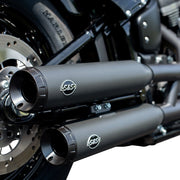 S&S Cycle Black Ceramic Grand National Slip-On Mufflers for 2018-2022 Harley-Davidson Softail #550-0737