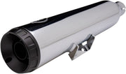 S&S Cycle Grand National EC Approved Slip-On Mufflers In Chrome With Black End Caps For Harley-Davidson 2018-2024 Softail Heritage & Deluxe Models