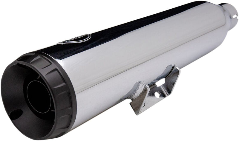 S&S Cycle Grand National EC Approved Slip-On Mufflers In Chrome With Black End Caps For Harley-Davidson 2018-2024 Softail Heritage & Deluxe Models