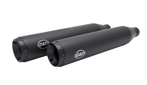 S&S Cycle Grand National EC Euro 4 Slip On Mufflers in Black Finish For 2014-2022 Sportster Models