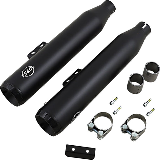 S&S Cycle Black Ceramic Grand National Slip On Mufflers for 2018-2024 Harley-Davidson Softail