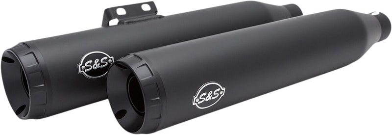 S&S Cycle Black Ceramic Grand National Slip On Mufflers for 2018-2024 Harley-Davidson Softail
