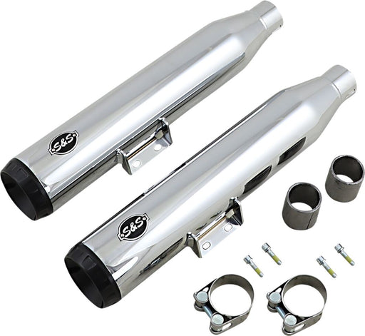 S&S Cycle Chrome Grand National Slip On Mufflers for 2018-2024 Harley-Davidson Softail