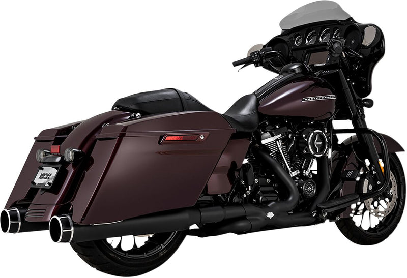 Vance & Hines Torquer 450 Slip-On Mufflers in Black For 2017-2024 Touring Models Machine Cut #46676