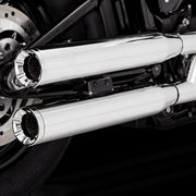 Vance & Hines Eliminator 300 Slip-On Mufflers With PCX Exhausts In Chrome For Harley-Davidson 2018-2024 Softail Models