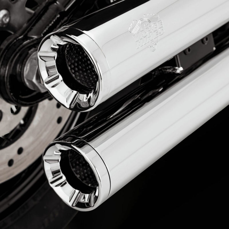 Vance & Hines Eliminator 300 Slip-On Mufflers With PCX Exhausts In Chrome For Harley-Davidson 2018-2024 Softail Models