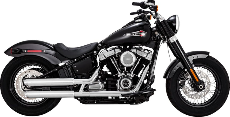 Vance & Hines Twin Slash Slip-On Mufflers With PCX Technology In Chrome For Harley-Davidson 2018-2024 Softail Models