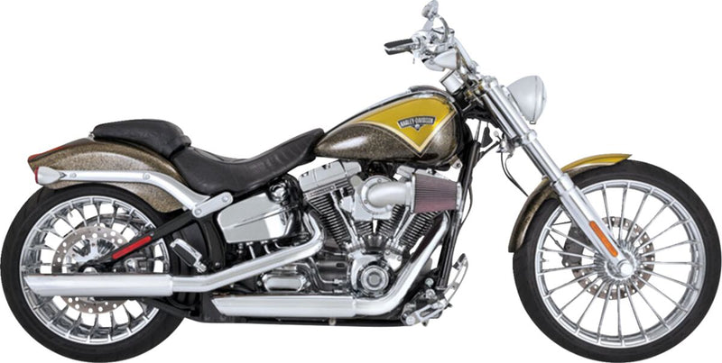Vance & Hines Twin Slash Slip-On Mufflers With PCX Technology In Chrome For Harley-Davidson 2007-2017 Softail Standard & Heritage Models