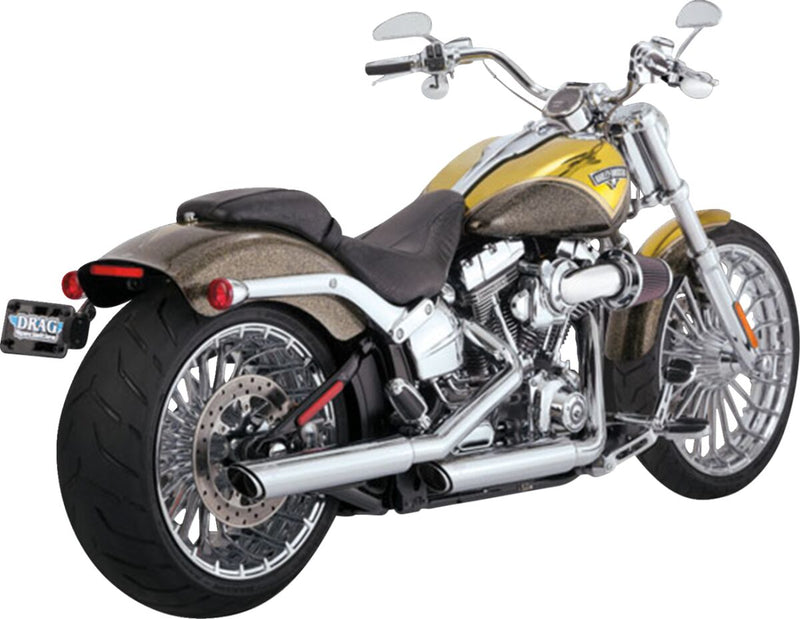 Vance & Hines Twin Slash Slip-On Mufflers With PCX Technology In Chrome For Harley-Davidson 2007-2017 Softail Standard & Heritage Models