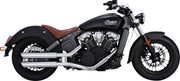 Vance & Hines Twin Slash 3 Inch Slip-Ons With PCX Technology In Chrome For Indian 2015-2024 Scout Models