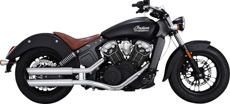 Vance & Hines Twin Slash 3 Inch Slip-Ons With PCX Technology In Chrome For Indian 2015-2024 Scout Models
