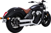 Vance & Hines Twin Slash 3 Inch Slip-Ons With PCX Technology In Chrome For Indian 2015-2024 Scout Models