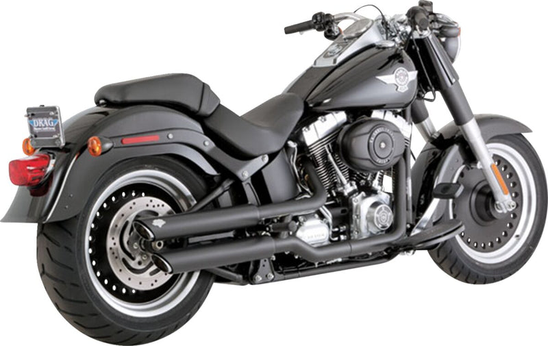 Vance & Hines Twin Slash Slip-Ons With PCX Technology In Black For Harley-Davidson 2007-2017 Softail Fat Boy Models
