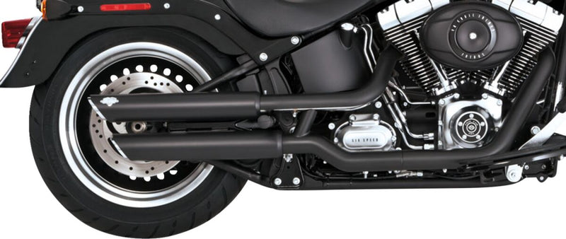 Vance & Hines Twin Slash Slip-Ons With PCX Technology In Black For Harley-Davidson 2007-2017 Softail Fat Boy Models