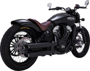 Vance & Hines Twin Slash 3 Inch Slip-Ons With PCX Technology In Black For Indian 2015-2024 Scout Models