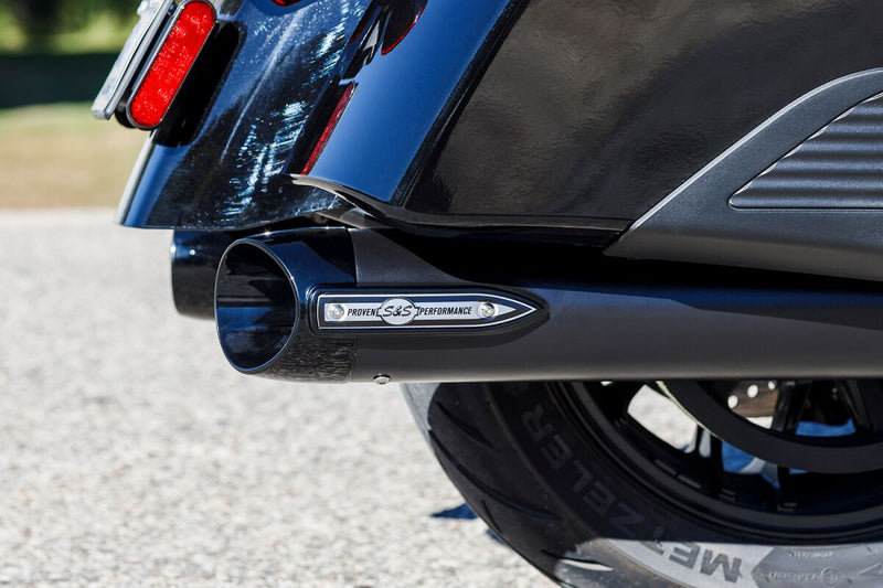 S&S Cycle 4" Broadhead Slip-On Mufflers for 2014-2026 INDIAN Black Pair #550-1075