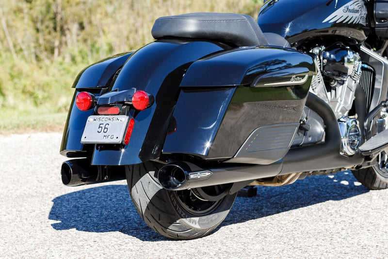 S&S Cycle 4" Broadhead Slip-On Mufflers for 2014-2026 INDIAN Black Pair #550-1075