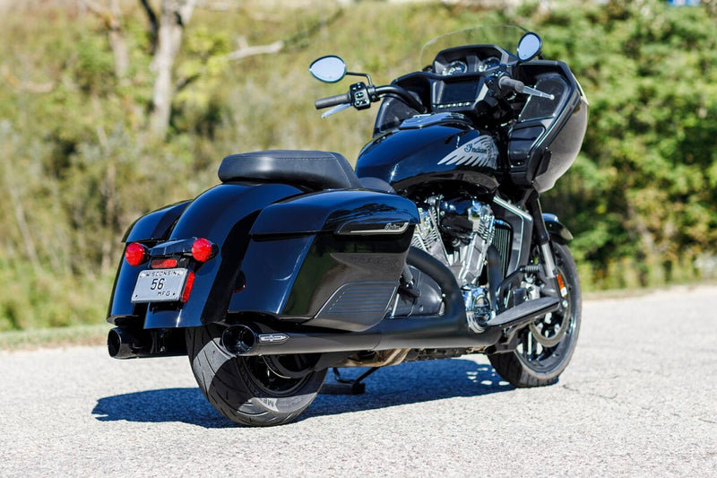 S&S Cycle 4" Broadhead Slip-On Mufflers for 2014-2026 INDIAN Black Pair #550-1075