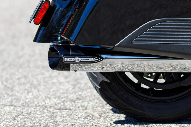 S&S Cycle 4" Broadhead Slip-On Mufflers for 2014-2026 INDIAN Chrome Pair #550-1076