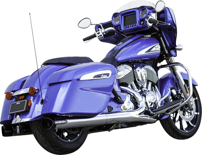 S&S Cycle 4" Broadhead Slip-On Mufflers for 2014-2026 INDIAN Chrome Pair #550-1076