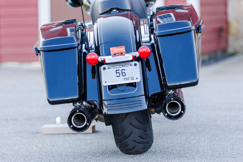S&S Cycle 4-1/2" GNX Slip-On Mufflers for 1995-2016 Harley-Davidson Guardian Black Pair #550-1078