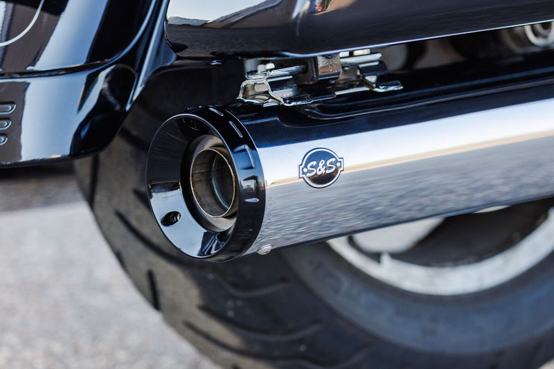 S&S Cycle 4-1/2" GNX Slip-On Mufflers for 1995-2016 Harley-Davidson Chrome Silver Pair