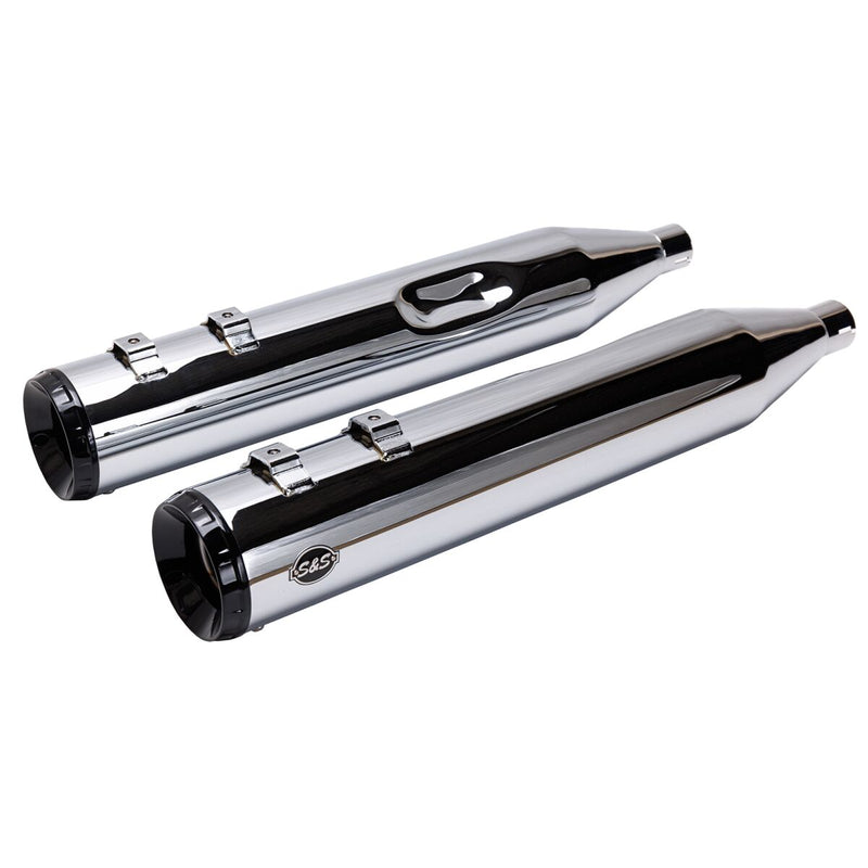 S&S Cycle 4-1/2" GNX Slip-On Mufflers for 1995-2016 Harley-Davidson Chrome Silver Pair #550-1079